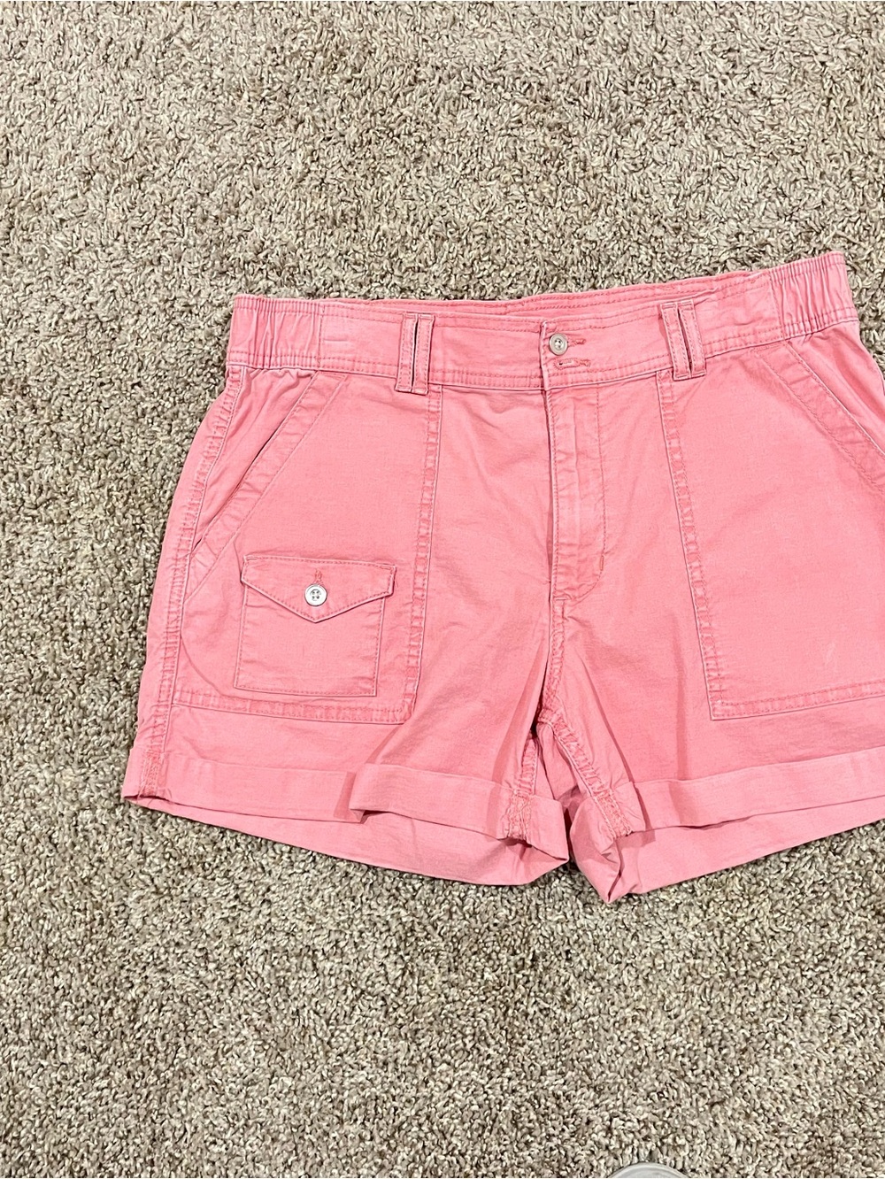 Time and Tru Coral-Pink Cotton Blend Shorts - Picture 2 of 3